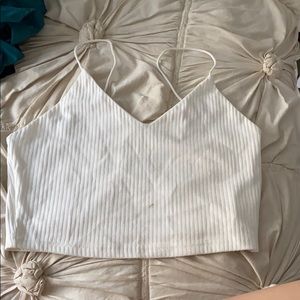 white spaghetti crop top